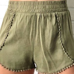 Fashion Nova green pull on high waist shorts S